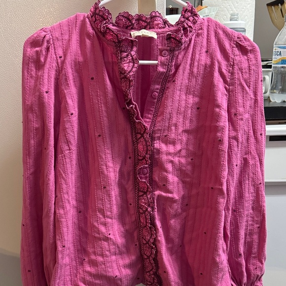 Sézane Matilda shirt in magenta - Picture 5 of 6